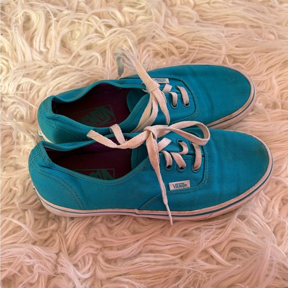Vans Teal Low Top Sneakers Size 6.5 - Picture 2 of 7